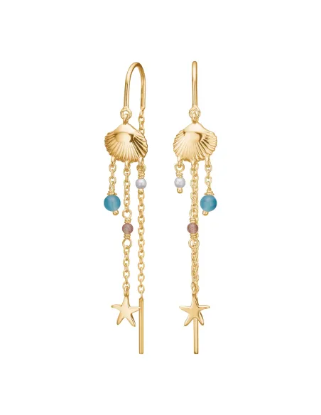 SEASIDE52 ørehængere i forgyldt sølv | Nordahl Jewellery