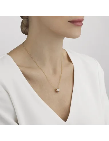 GEORG JENSEN | FUSION HALSKÆDE I 18 KT GULD, HVIDGULD OG ROSAGULD MED DIAMANTER