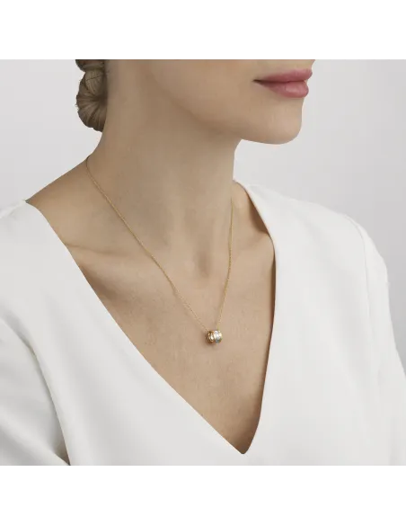 GEORG JENSEN | FUSION HALSKÆDE I 18 KT GULD, HVIDGULD OG ROSAGULD MED DIAMANTER