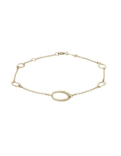 SIERSBØL | 8kt. guldarmbånd kæde m/ovale led