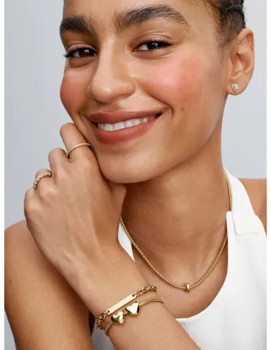 PANDORA Funklende Pavé Tredobbelt Række Charm | Glimtende Elegance