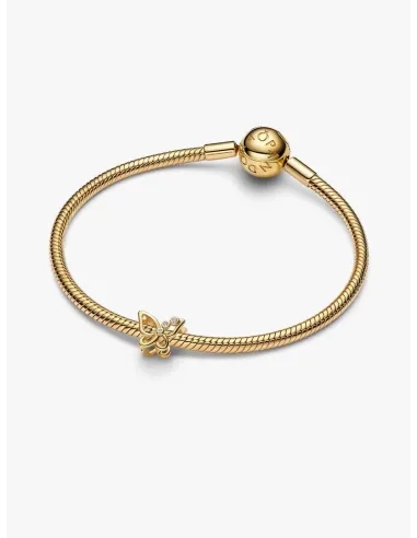 PANDORA Funklende Pavé Tredobbelt Række Charm | Glimtende Elegance