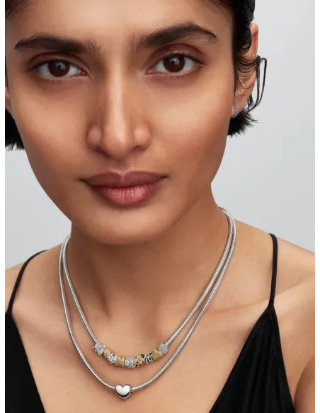 PANDORA Funklende Pavé Tredobbelt Række Charm | Glimtende Elegance