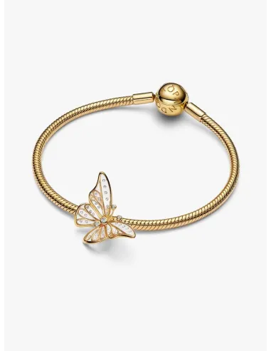 PANDORA Funklende Pavé Tredobbelt Række Charm | Glimtende Elegance