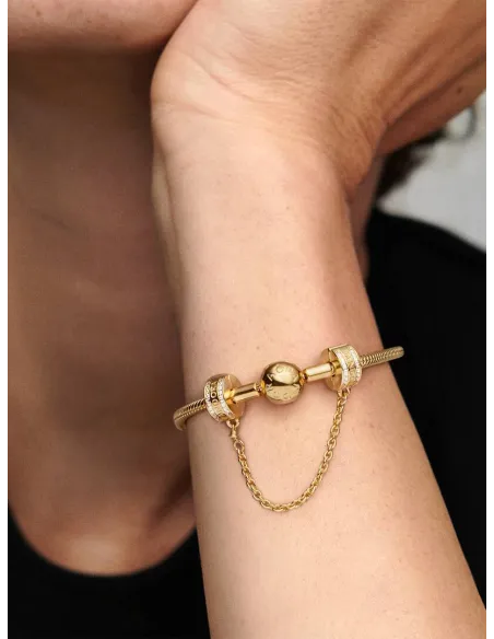 PANDORA Funklende Pavé Tredobbelt Række Charm | Glimtende Elegance