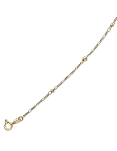 STØVRING | Sølvforgyldt ankelkæde med 2 store kugler og 3 små kugler.