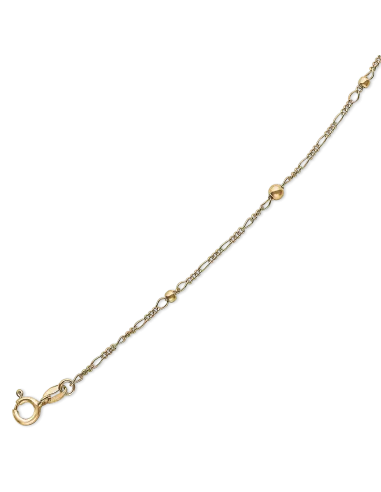 STØVRING | Sølvforgyldt ankelkæde med 2 store kugler og 3 små kugler.