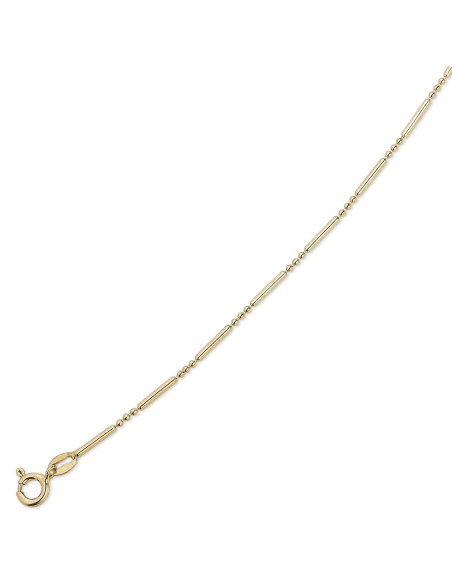 STØVRING | Sølvforgyldt ankelkæde 3 kugler med pind i mellem