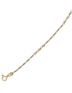 STØVRING | Sølvforgyldt ankelkæde med 3 x 3 kugler og ovale led.