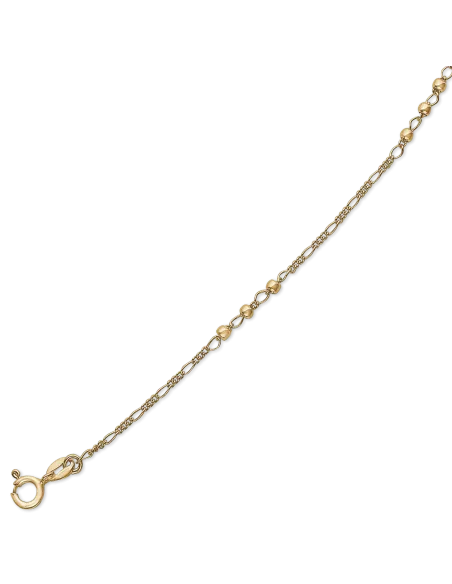 STØVRING | Sølvforgyldt ankelkæde med 3 x 3 kugler og ovale led.