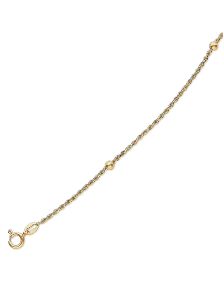 STØVRING | Sølvforgyldt ankelkæde snoet med 3 kugler.