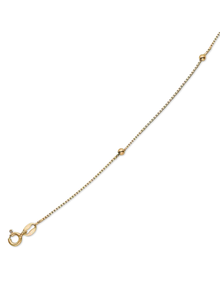 STØVRING | Sølvforgyldt ankelkæde venezia med 3 kugler.