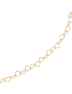 STØVRING | Sølv forg. ankelkæde hjerter åbne sammenhængende