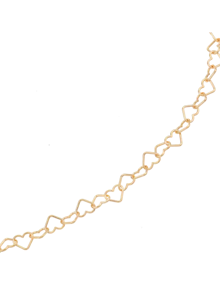 STØVRING | Sølv forg. ankelkæde hjerter åbne sammenhængende