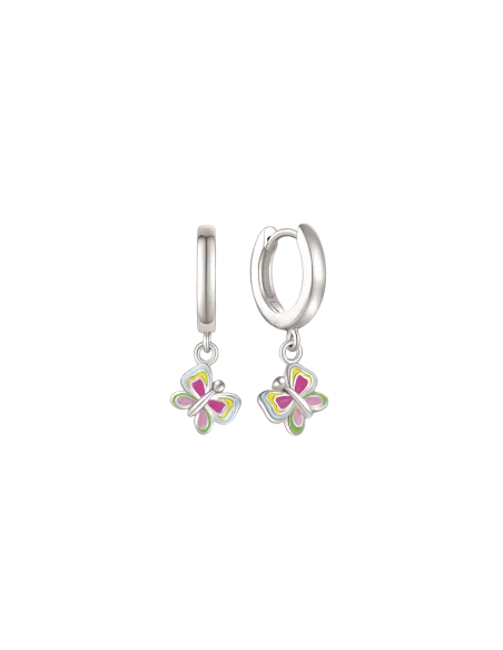 STØVRING DESIGN | Sølv creol rhodineret med sommerfugl som hænger