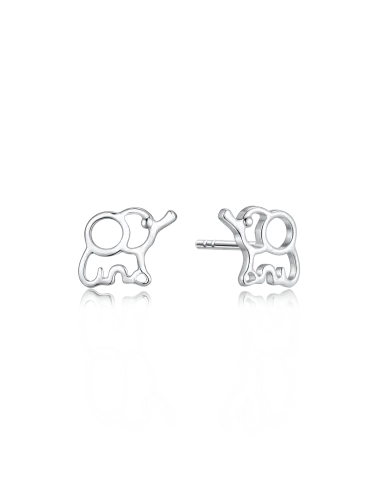 STØVRING DESIGN | Sølv ørestikker rhodineret elefant.