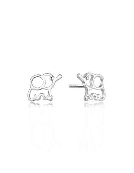 STØVRING DESIGN | Sølv ørestikker rhodineret elefant.