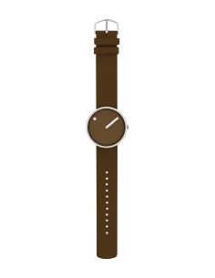 PICTO | 40 mm / Chokoladebrun urskive / Læderrem i chokoladebrun 2
