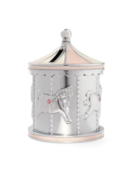 NOA KIDS | Forkromet sparebøsse lyserød karusel