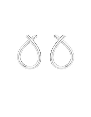 SUSANNE FRIIS BJØRNER | Ørering, sølv, blank 11x13 mm dråbe der krydser