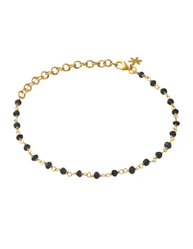 SUSANNE FRIIS BJØRNER | Armbånd i forgyldt sølv med facet sort spinel