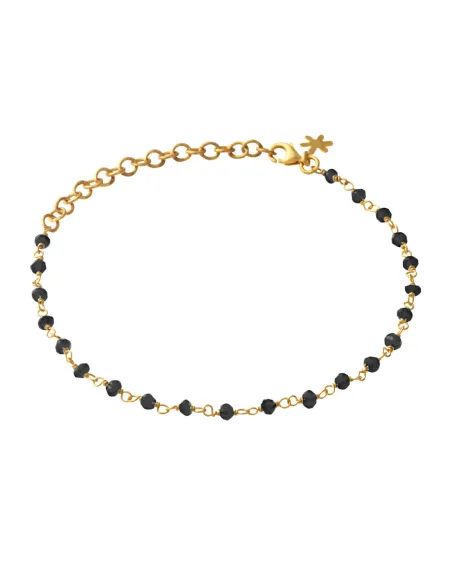 SUSANNE FRIIS BJØRNER | Armbånd i forgyldt sølv med facet sort spinel