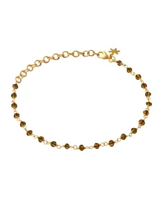 SUSANNE FRIIS BJØRNER | Armbånd i forgyldt sølv med facet røgkvarts