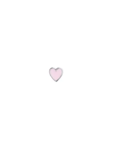 STINE A | Petit Love Heart Light Pink Enamel Silver - Single