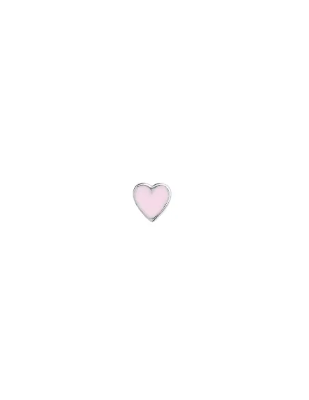 STINE A | Petit Love Heart Light Pink Enamel Silver - Single