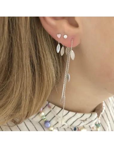 STINE A | Petit Love Heart Light Pink Enamel Silver - Single