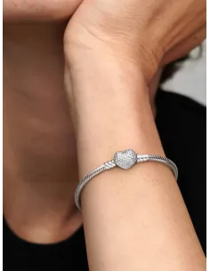 PANDORA | Moments Funklende Hjerte- og Slangekædearmbånd 2