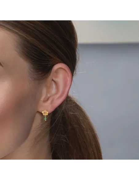 Nordahl Jewellery | Ørestikker grøn blomst BRODERIE52
