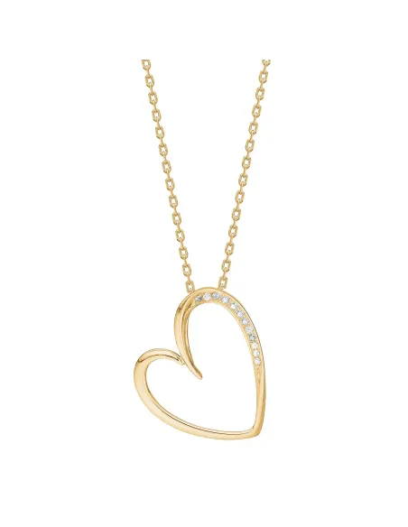 JOANLINOR | Forg. sølvvedhæng hjerte m/cz inkl. kæde - RiveraNor