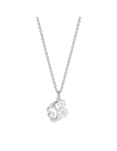 Lund Copenhagen | Marguerit collier filigran 7,5+ 5mm hvid emalje 45-48 CM