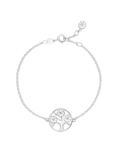 Lund Copenhagen | Marguerit armbånd livets træ 18 mm 4x5 mm hvid emalje