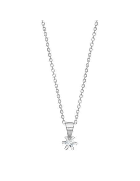 Siersbøl | Sølv Vedhæng m/zirkonia incl. sølv rd kæde