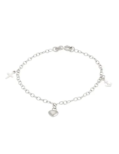 NOA KIDS JEWELLERY | Sølvarmbånd m/tro, håb og kærlighed