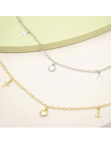 NOA KIDS JEWELLERY | Sølvarmbånd m/tro, håb og kærlighed