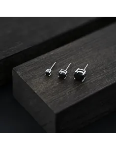 SON OF NOA | SON stål ørestik 7mm sort cz 1 stk. 2