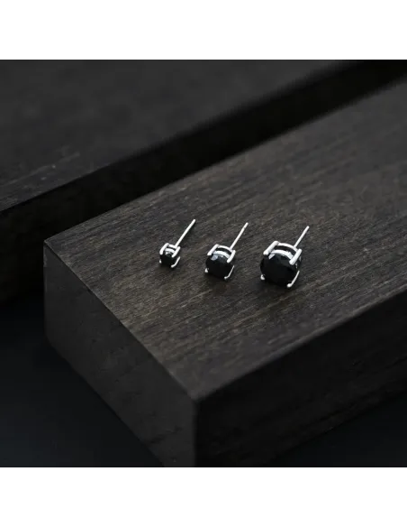 SON OF NOA | SON stål ørestik 7mm sort cz 1 stk.