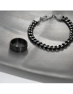 SON OF NOA | SON stål ring IP black med carbon 2