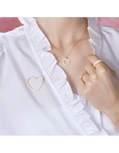 JOANLINOR | Forgyldt sølv halskæde hjerte PAULANOR