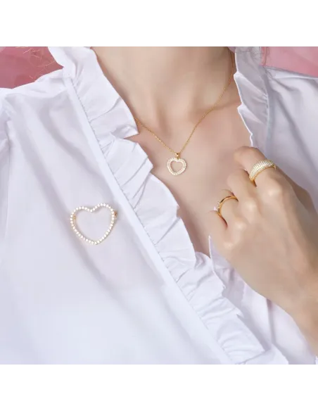 JOANLINOR | Forgyldt sølv halskæde hjerte PAULANOR