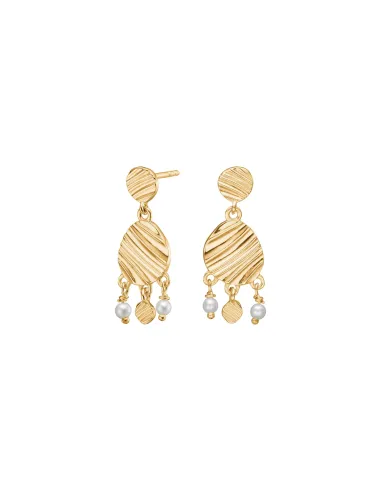 RIPPLES52 ørehængere i forgyldt sølv | Nordahl Jewellery