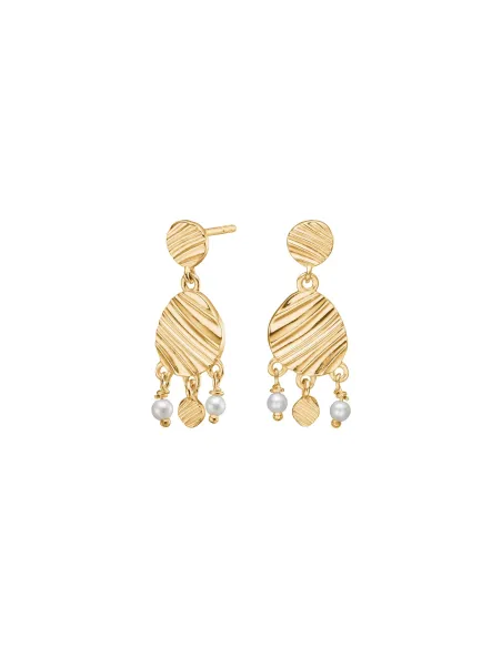 RIPPLES52 ørehængere i forgyldt sølv | Nordahl Jewellery