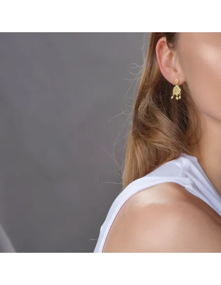 RIPPLES52 ørehængere i forgyldt sølv | Nordahl Jewellery