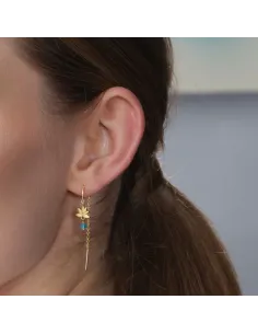 Nordahl Jewellery | Ørehængere blå blomst BRODERIE52 2