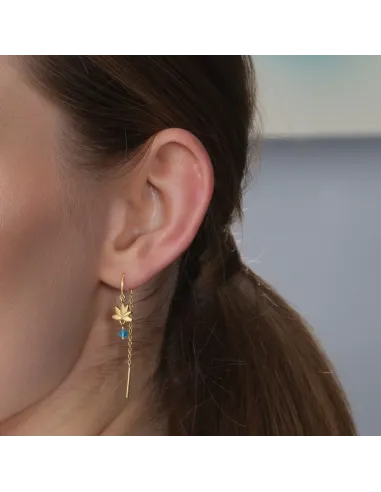 Nordahl Jewellery | Ørehængere blå blomst BRODERIE52