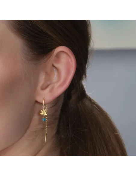 Nordahl Jewellery | Ørehængere blå blomst BRODERIE52