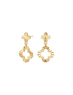 CLOVER52 ørehængere i forgyldt sølv | Nordahl Jewellery
